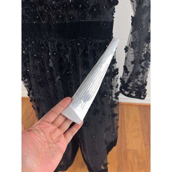 B69 Mac Duggal Dress Womens 2 Sheer Floral Audrey Hepburn Old Hollywood Wedding - Picture 9 of 10